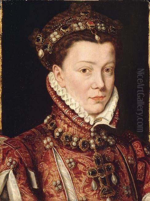 Portrait ofElisabeth of Valois(1545-1568), Queen consort of Spain Oil Painting by Alonso Sanchez Coello