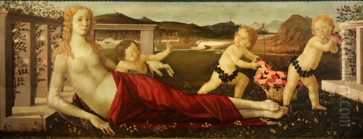 Venus et trois putti Oil Painting by Sandro Botticelli