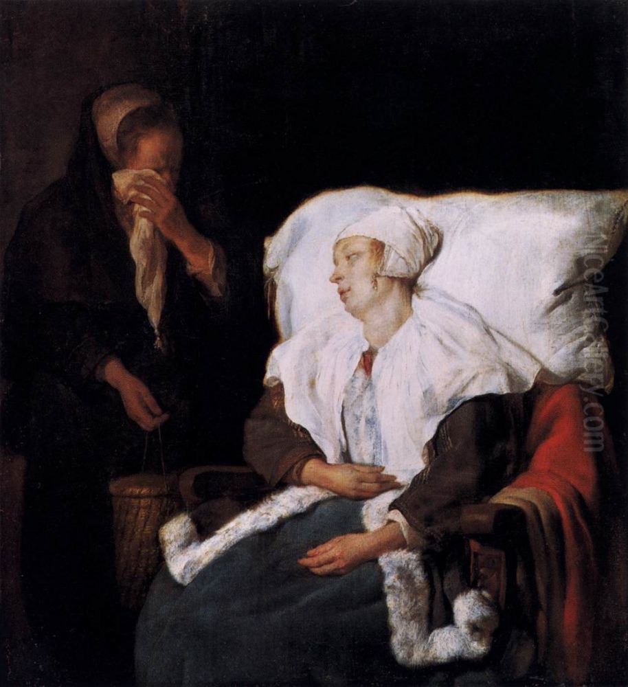 La Fille malade Oil Painting by Gabriel Metsu