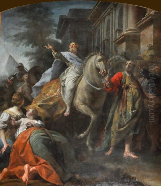 Le Triomphe de Mardochee Oil Painting by Jean Restout