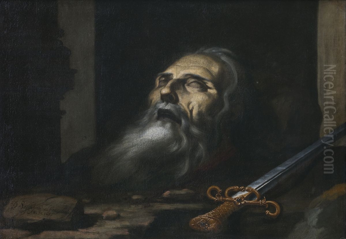 head of St Paul Oil Painting by Sebastian de Llanos y Valdes