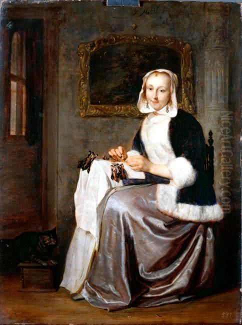 The Lacemaker Oil Painting by Gabriel Metsu