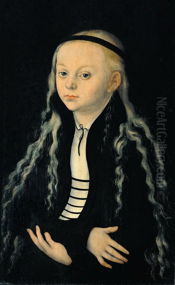 Portrait of a girl, presumably Magdalena Luther (1529 - 1542) Oil Painting by Lucas Cranach the Elder