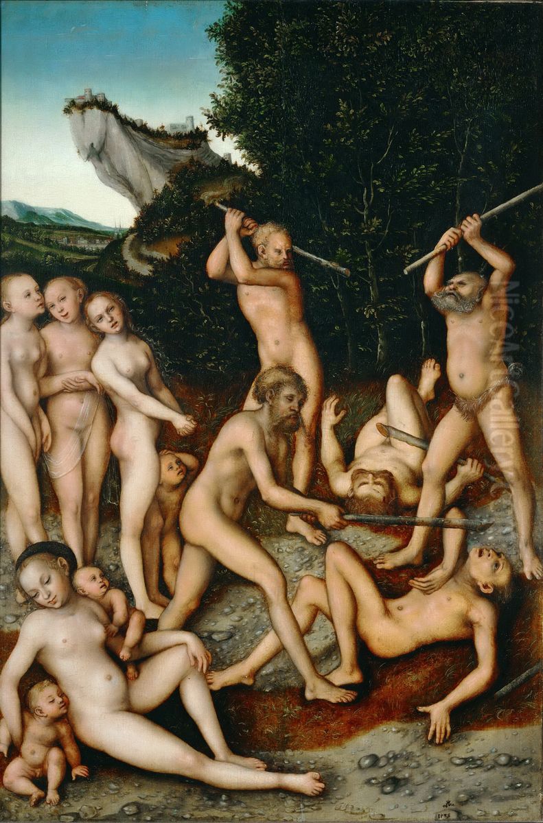 The Fruits of Jealousy (The Close of the Silver Age) Oil Painting by Lucas Cranach the Elder