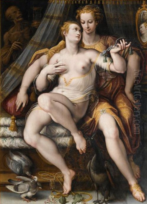 Moderation disarming Vanity Oil Painting by Stradanus