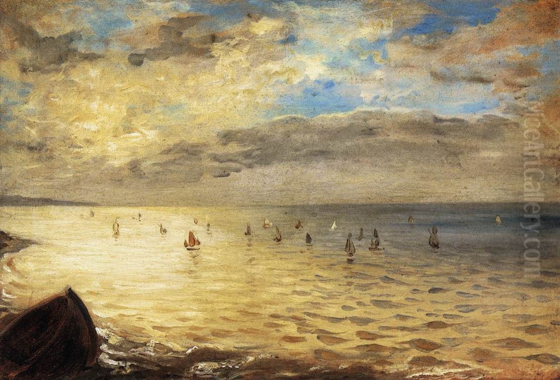 The Sea from the Heights of Dieppe Oil Painting by Eugene Delacroix