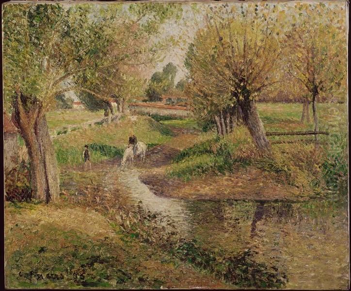 L'abreuvoir Oil Painting by Camille Pissarro