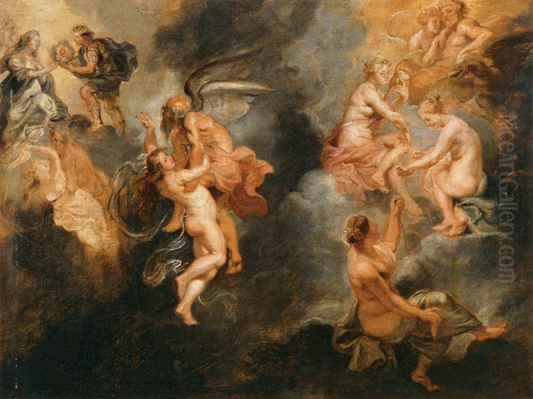 The triumph of Truth. Oil Painting by (studio of) Rubens, Peter Paul