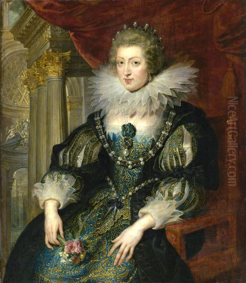Portrait of Anne of Austria (1601-1666), Queen of France Oil Painting by (studio of) Rubens, Peter Paul