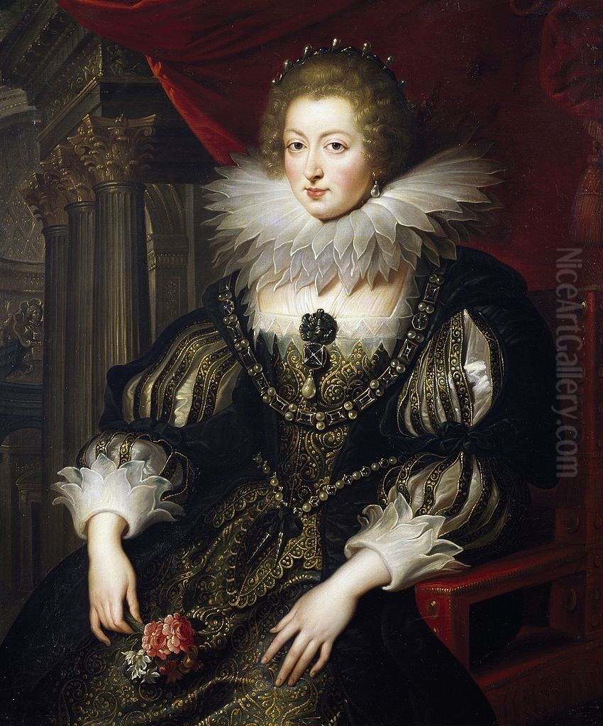 Portrait of Anne of Austria, Queen of France (1601-1666) Oil Painting by (studio of) Rubens, Peter Paul
