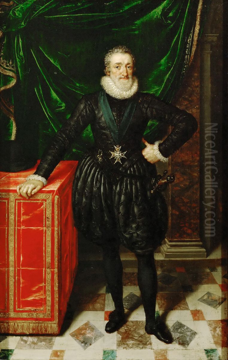 Portrait de Henri IV (1553-1610), roi de France, en costume noir Oil Painting by Frans Pourbus the younger