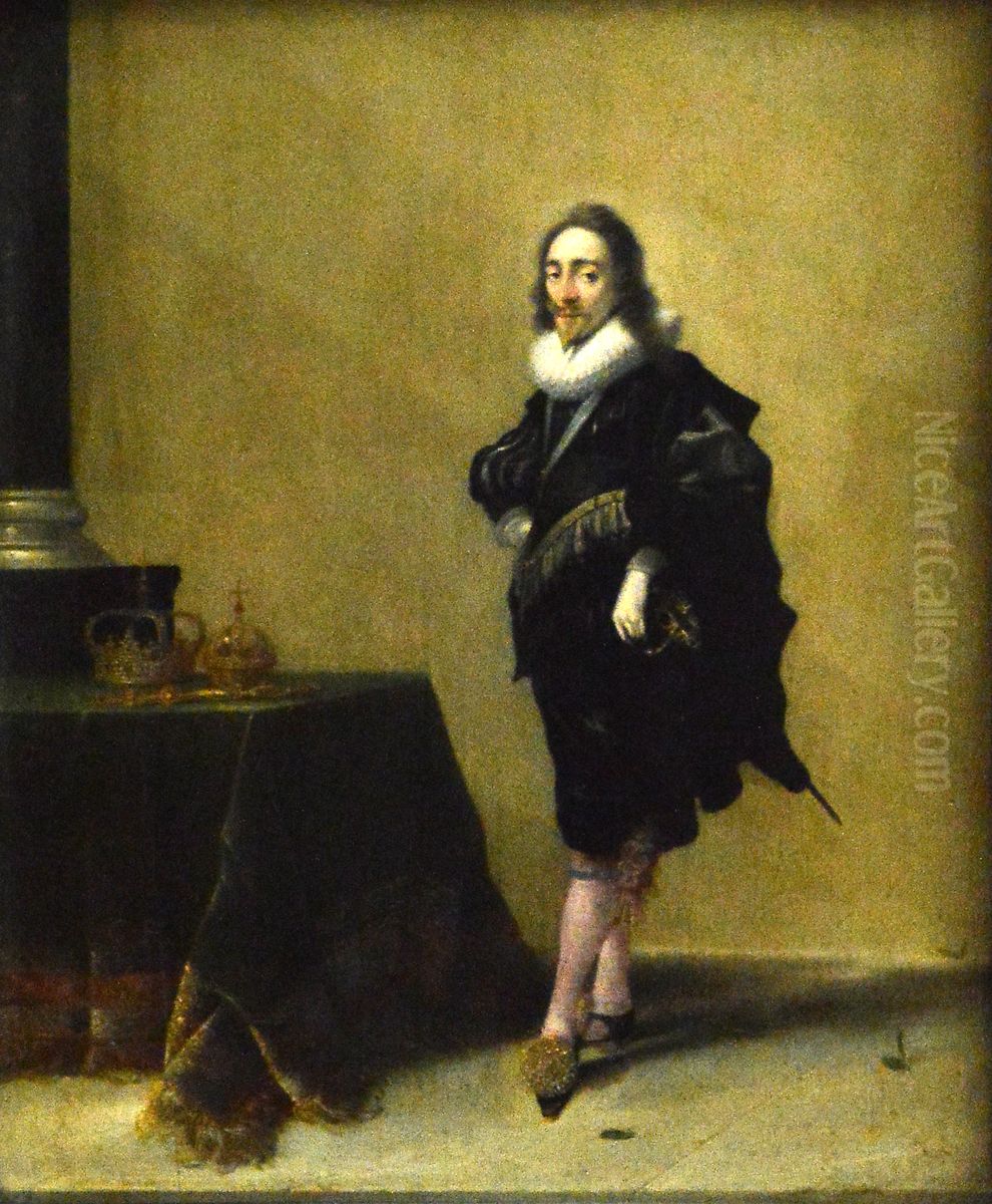 Portrait of King Charles I of England (1600-1649) Oil Painting by Hendrik Gerritsz Pot