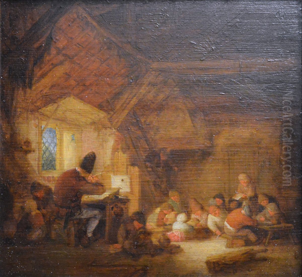 The Village School Oil Painting by Adriaen van Ostade