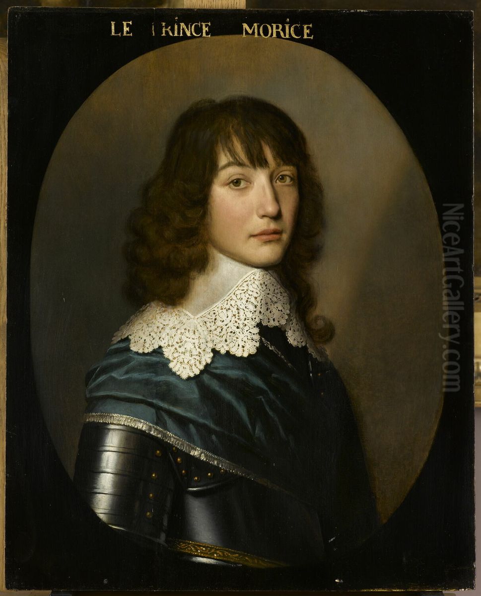 Portrait of Edouard of Bavaria, Palatine Prince Oil Painting by Gerard van Honthorst