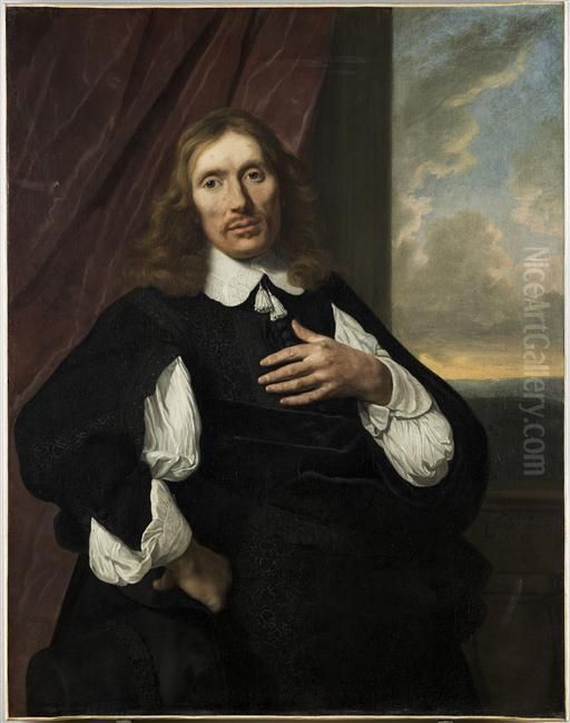 Portrait of a Man (pendant of INV 1334) Oil Painting by Bartholomeus Van Der Helst