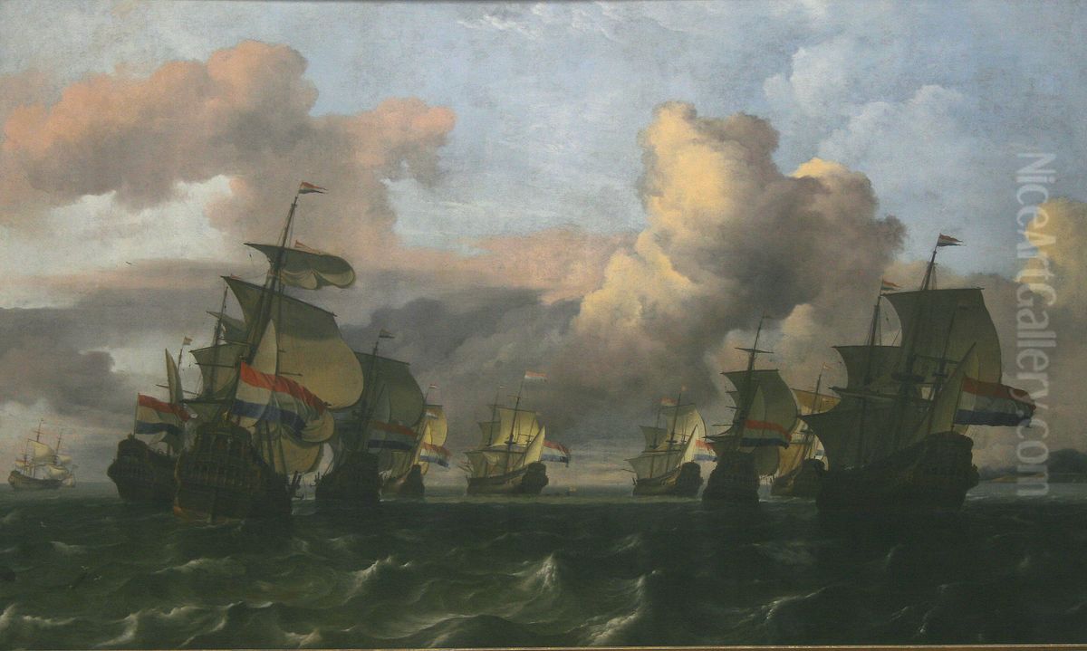 Hollandse vloot Oil Painting by Ludolf Bakhuizen