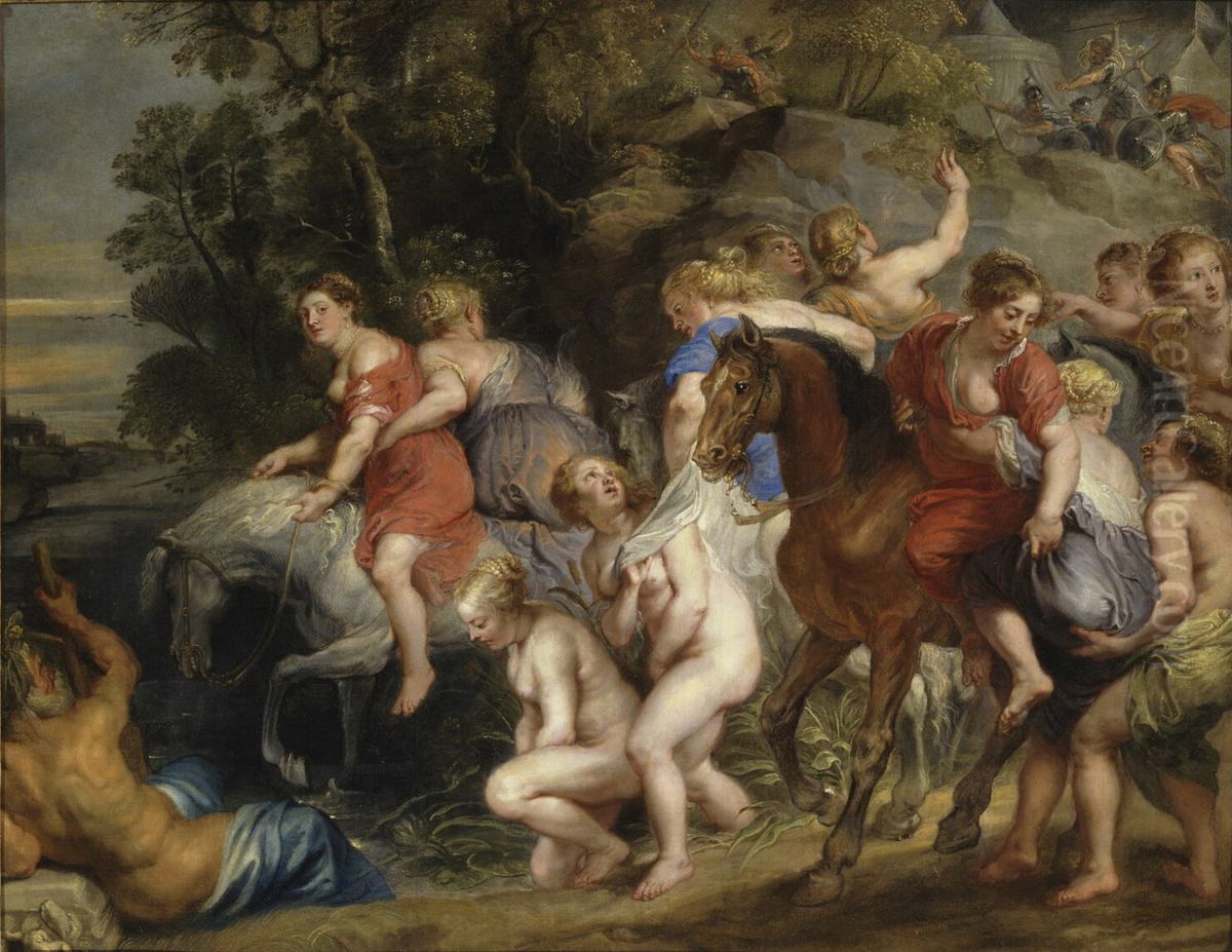 Cloelia Passing the Tiber Oil Painting by (studio of) Rubens, Peter Paul