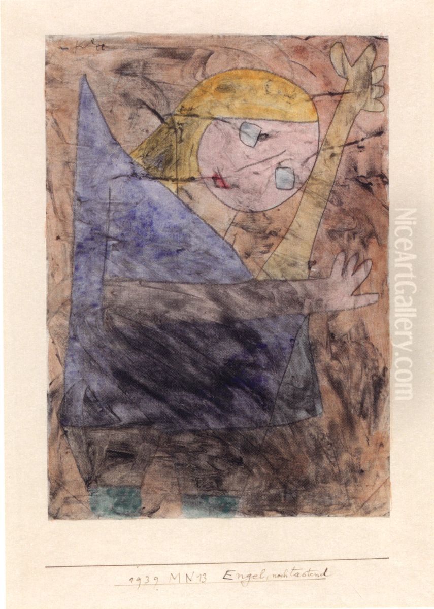 Angel, Still Groping Oil Painting by Paul Klee