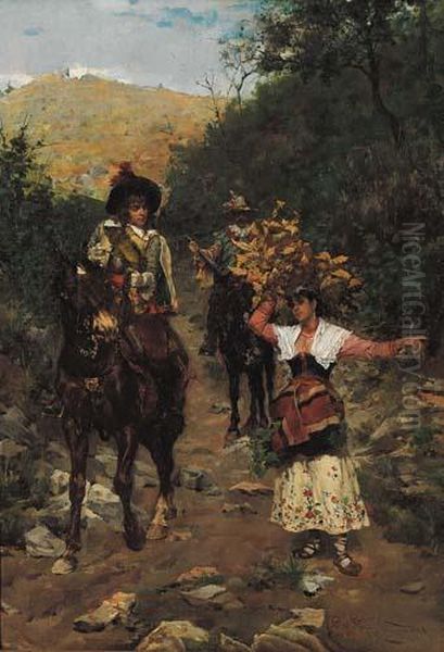 La Retta Via Oil Painting by Giulio Cervi