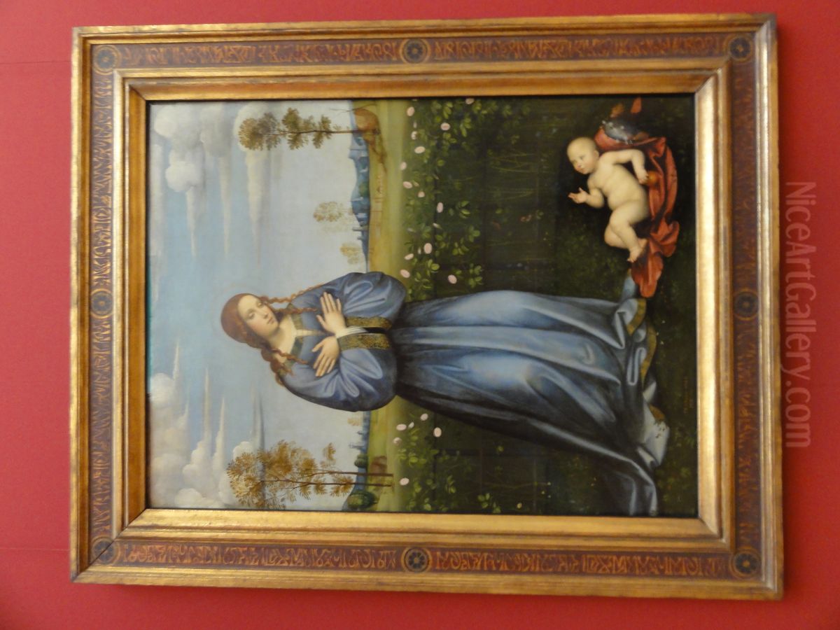 Madonna im Rosenhag Oil Painting by Francesco Francia