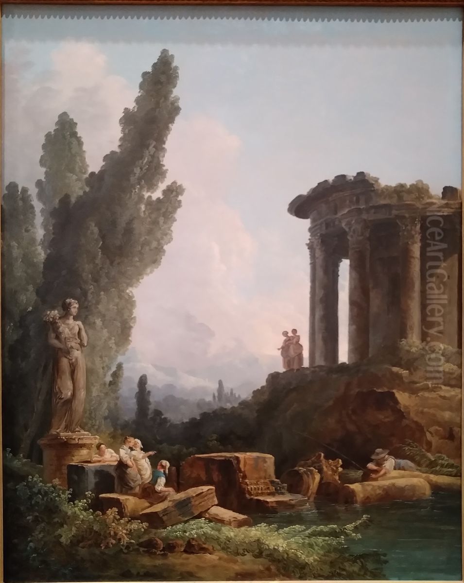 Ruines antiques Oil Painting by Hubert Robert