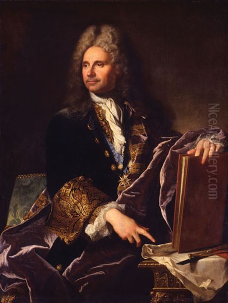 Robert de Cotte (1656-1735) Oil Painting by Hyacinthe Rigaud
