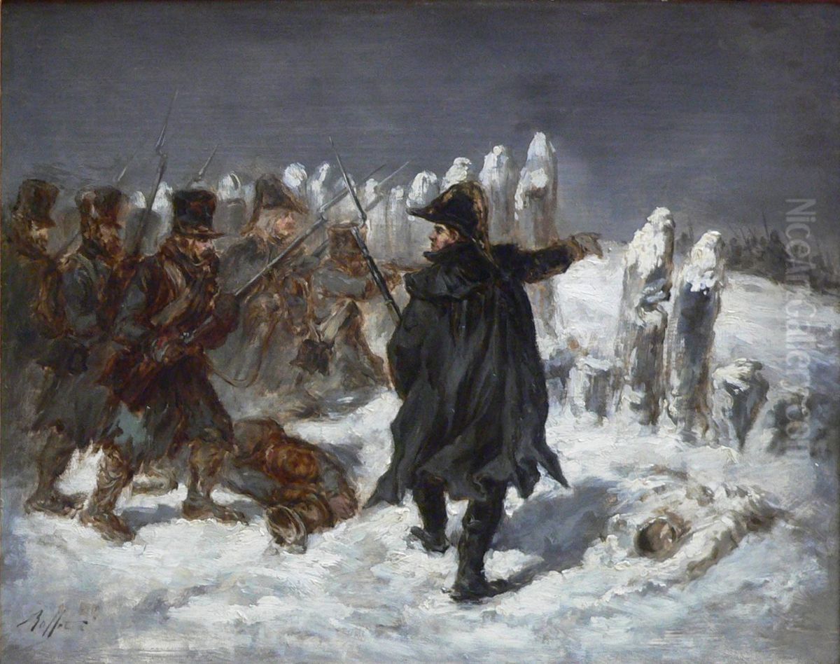 Le marechal Ney a la redoute de Kowno Oil Painting by Auguste Raffet