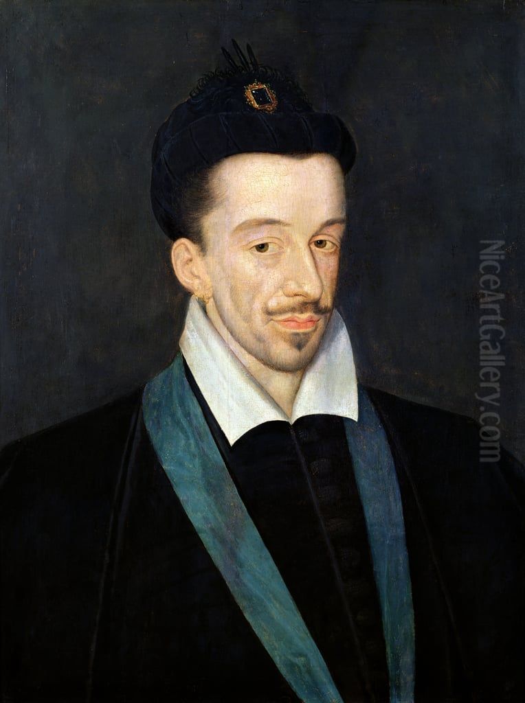 Portrait d'Henri III avec le cordon bleu de l'ordre du Saint-Esprit Oil Painting by Francois, the Elder Quesnel