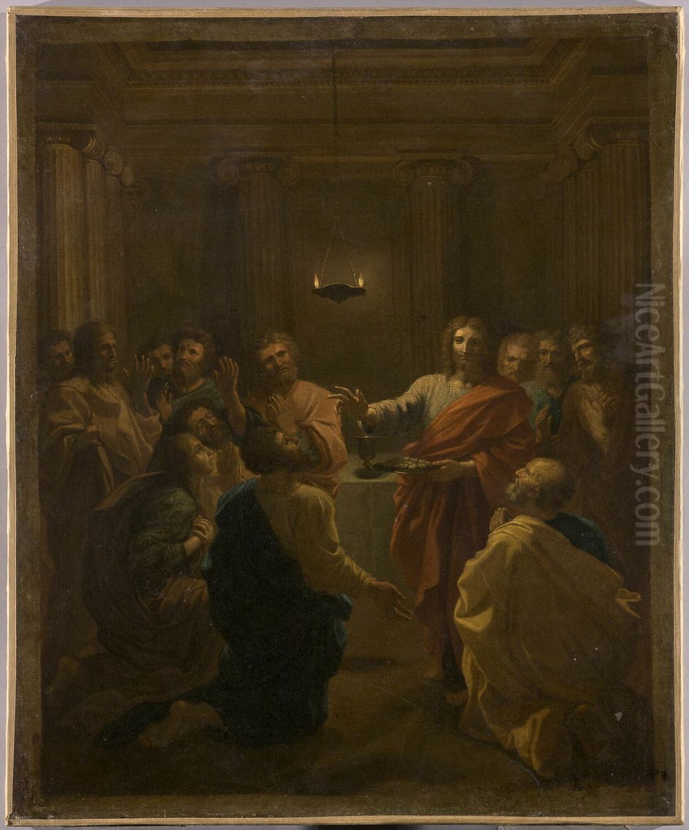 Jesus Christ instituant l'eucharistie Oil Painting by Nicolas Poussin