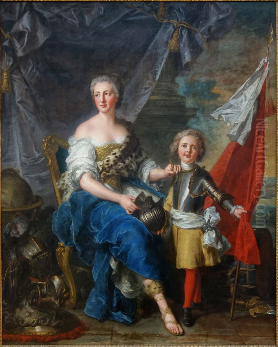 Mademoiselle de Lambesc et le comte de Brionne Oil Painting by Jean-Marc Nattier