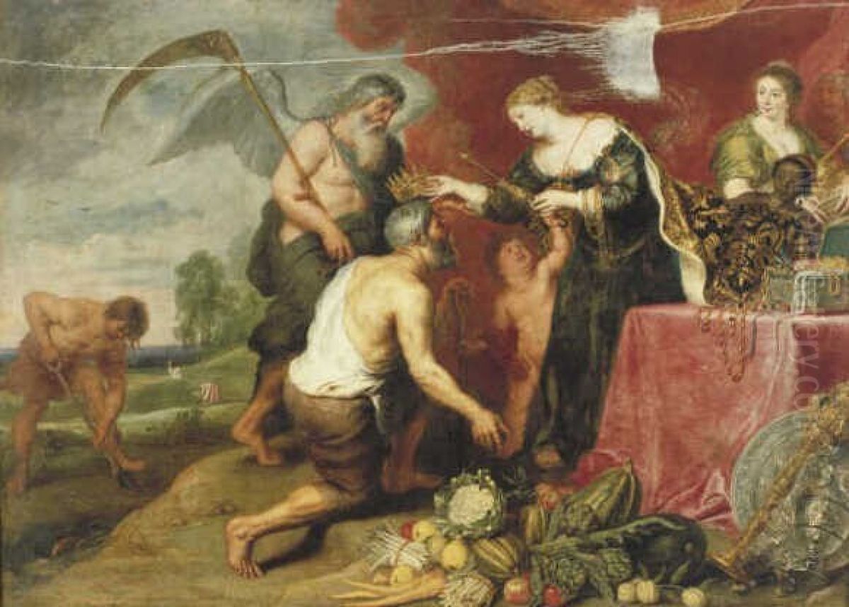 De Landbouw door de Rijkdom bekroond Oil Painting by Cornelis De Vos