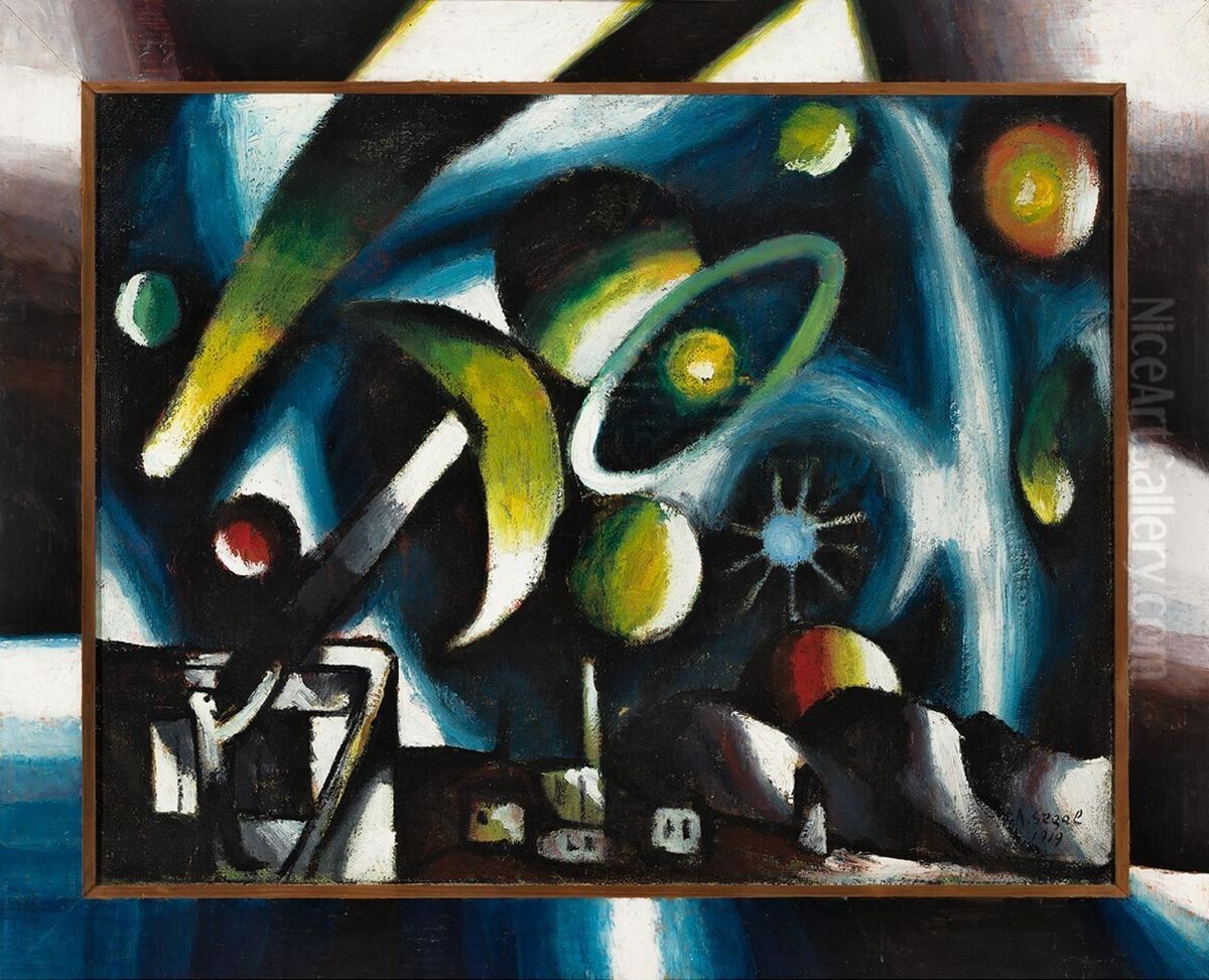 Der Astronom (Zyklus Arbeit) Oil Painting by Arthur Segal