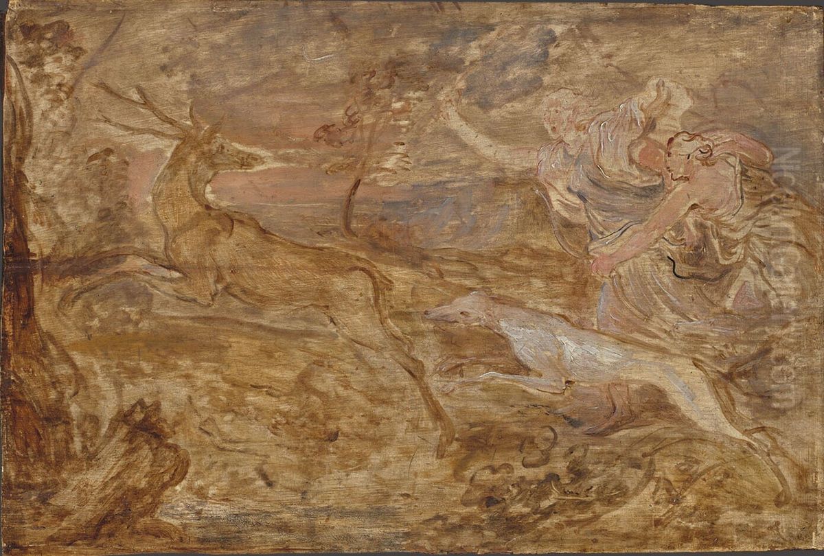 Diana op hertenjacht Oil Painting by Sir Anthony Van Dyck