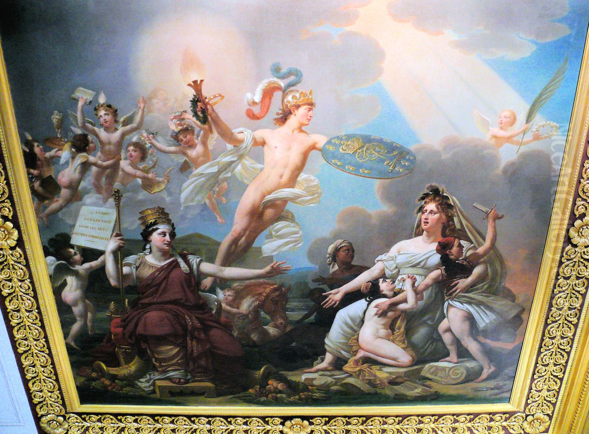 The Genius of France animates the Arts, protects Humanity Oil Painting by Antoine-Jean Gros