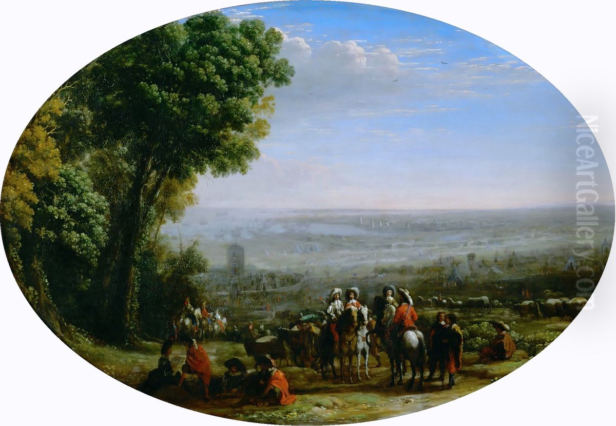 Siege of La Rochelle by Louis XIII, 1628 Oil Painting by Claude Lorrain (Claude Gellee)