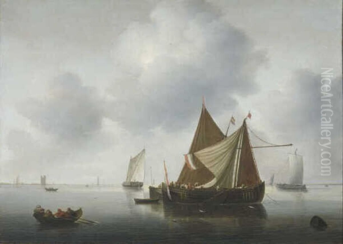 Gezicht op de Merwede Oil Painting by Hendrik Martenszoon Sorgh