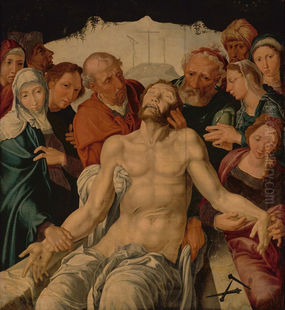 Graflegging van Christus Oil Painting by Maarten Van Heemskerck