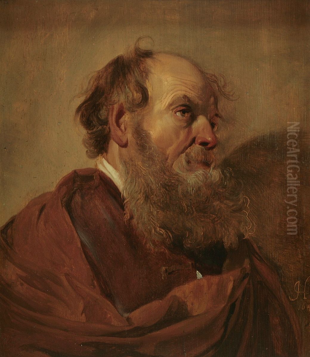 Kop van een grijsaard Oil Painting by Cornelis Holsteyn