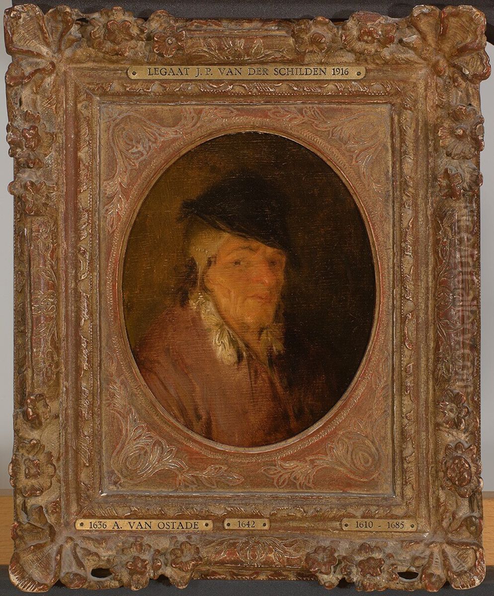 Kop van een man naar rechts gewend Oil Painting by Adriaen van Ostade