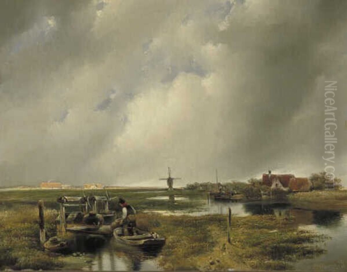 Plassen bij Rotterdam Oil Painting by Hubertus van Hove