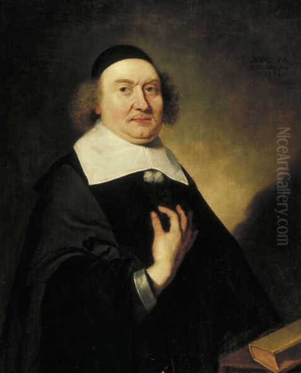 Portret van een 56-jarige predikant Oil Painting by Caspar Netscher