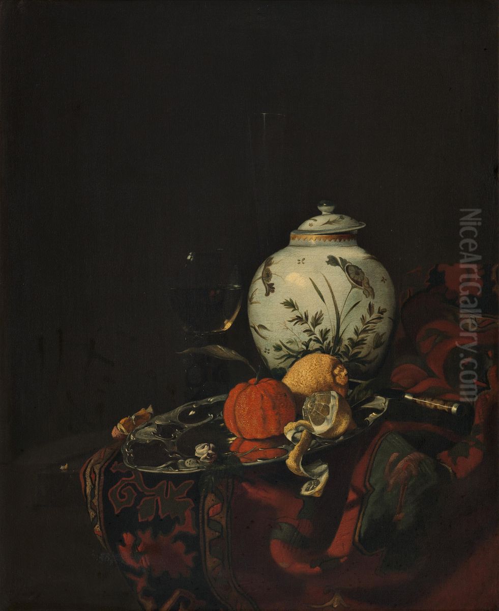 Still Life with Ming Vase with Lid Oil Painting by Juriaen van Streeck