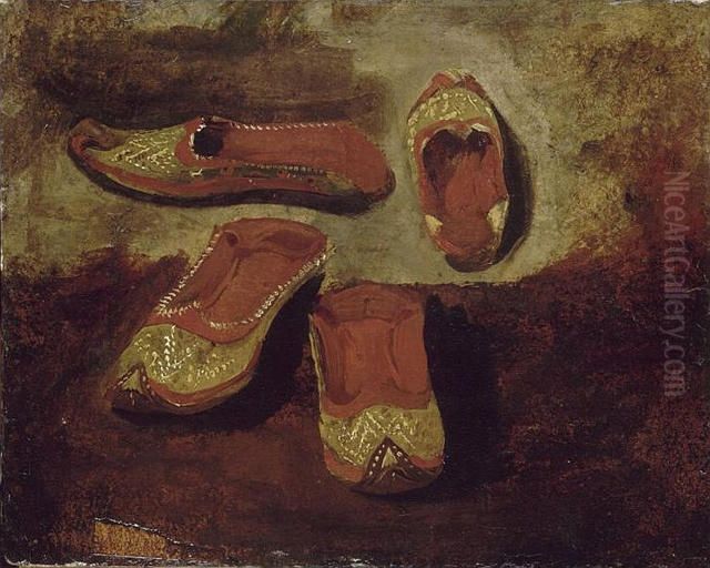 Etude de babouches Oil Painting by Eugene Delacroix