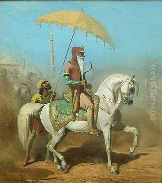 Randjiit Sing Baadour Oil Painting by Alfred De Dreux