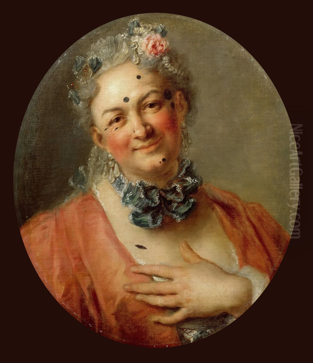 Le chanteur Pierre de Jelyotte (1713-1797), dans le role de la nymphe Platee, de l'opera bouffe de Rameau 