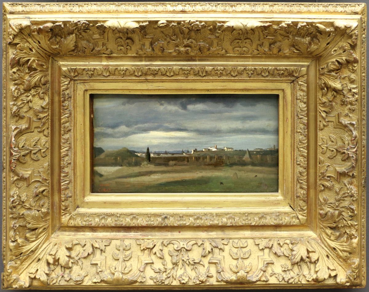 Roman countryside. The Monte Testaccio Oil Painting by Jean-Baptiste Camille Corot