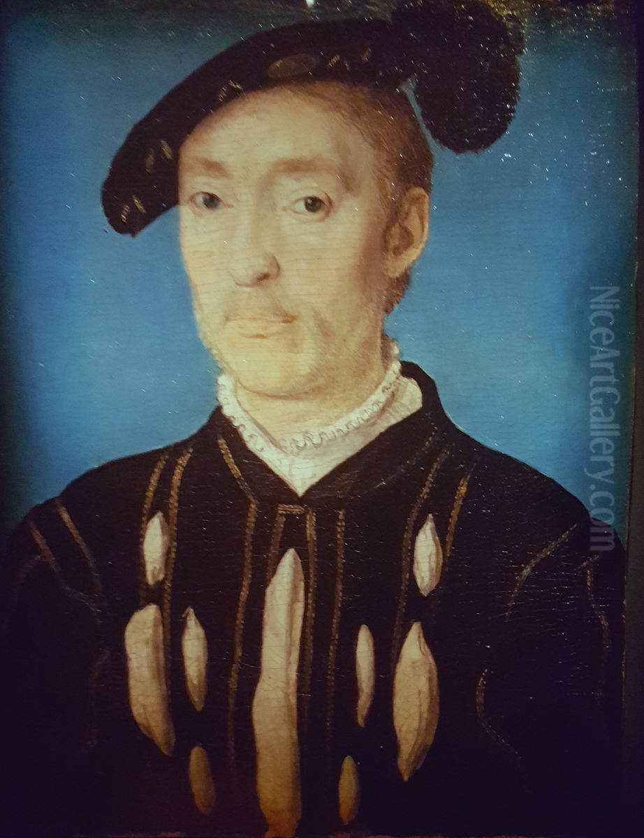 Portrait d'homme dit Chevalier d'Ambre. Oil Painting by Corneille De Lyon