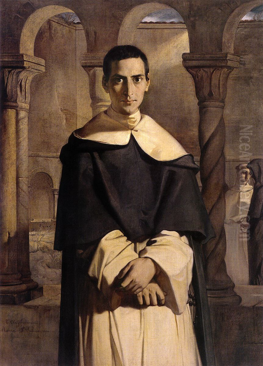 Reverend Father Dominique Lacordaire Oil Painting by Theodore Chasseriau