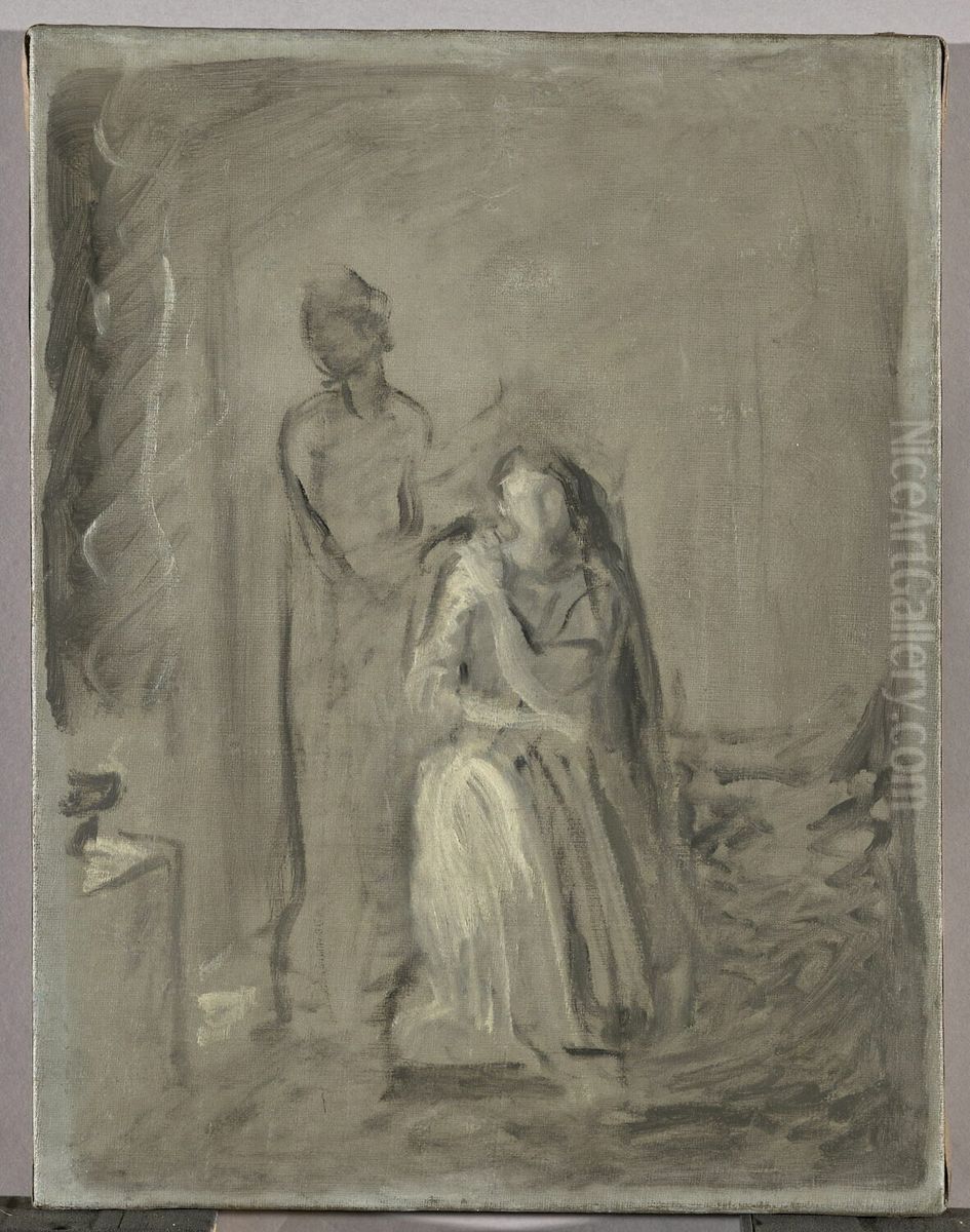 Desdemone ou La romance du saule. Esquisse (Shakespeare, Othello, acte IV, scene 3). Oil Painting by Theodore Chasseriau