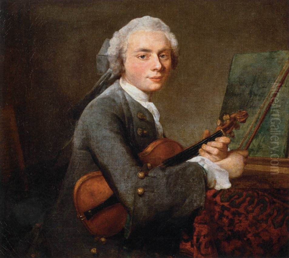 The Youth with a Violin Oil Painting by Jean-Baptiste-Simeon Chardin